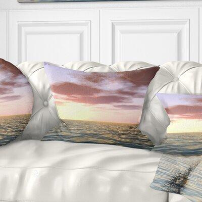 Made in Canada - East Urban Home Seascape Tinged Atlantic Seashore Pillow in Bedding