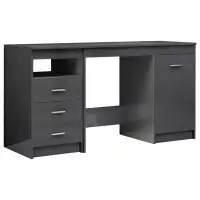 Latitude Run® TDC Desk High Gloss Grey 55.1"x19.7"x29.9" Engineered Wood