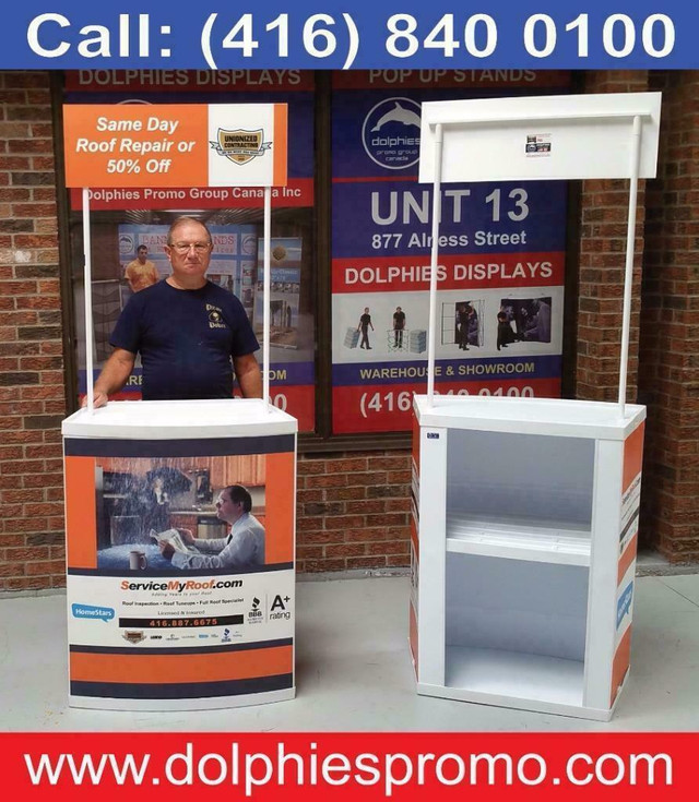 Portable Promotion Tables Sampling Counters Promo Pop Up Table + CUSTOM Graphics for any Marketing Event in Other Business & Industrial