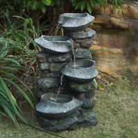 Loon Peak Hersi Hand Crafted Outdoor Weather Resistant Floor Fountain with Light