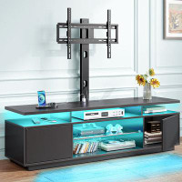 Wrought Studio TV Stand with RGB LED Lights and Mount, Swivel TV Stand Mount for TVs up to 70"