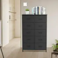 17 Stories Dresser with 10 Fabric Drawers for Large Bedroom, Living Room