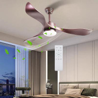 Ivy Bronx 52-In Brown Led Indoor Ceiling Fan With Remote (3-Blade)