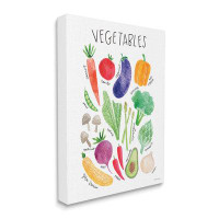 Stupell Industries Varied Vegetables Plants Labelled Diagram Kitchen Sign by Rachel Nieman - Wrapped Canvas Print