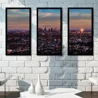Picture Perfect International Downtown Los Angeles - 3 Piece Picture Frame Photograph Print Set on Acrylic