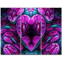 Design Art 'Purple Cold Mystical Heart' Graphic Art Print Multi-Piece Image on Canvas