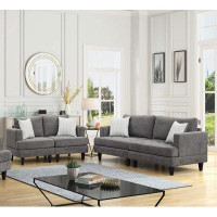 Latitude Run® Chenille Sofa Loveseat Living Room Set with Throw Pillows