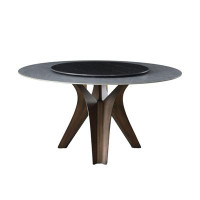 Corrigan Studio Italian light luxury creative round sintered stone dining table with turntable