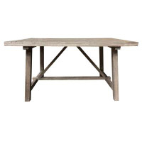 Gracie Oaks Rashanna 58" Mango Solid Wood Trestle Dining Table