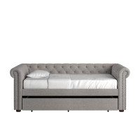 Kingstown Home Carthusia Button Tufted Linen Daybed