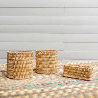Bay Isle Home™ Handwoven Wicker Baskets Pot Planters (Set Of 3)