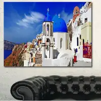 Made in Canada - Design Art 'Oia Village Greece Panorama' Photographic Print on Wrapped Canvas