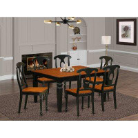Darby Home Co Beley 7 - Piece Extendable Butterfly Leaf Rubberwood Solid Wood Dining Set