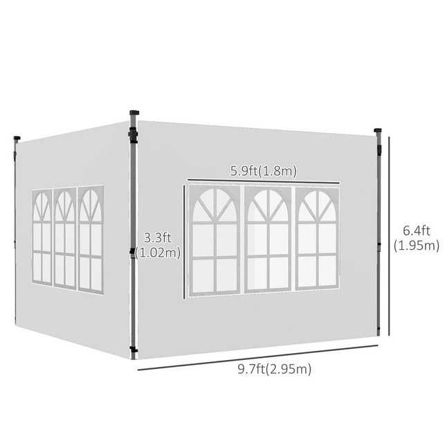 Canopy Sidewalls 116.1" W x 76.8" H (295 x 195 cm) White in Patio & Garden Furniture - Image 3
