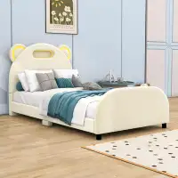 Ivy Bronx Upholstered Platform Bed with Headboard and Embedded Light Stripe