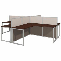 Bush Business Furniture Easy Office 60W 4 Person L Shaped Benching Workstation