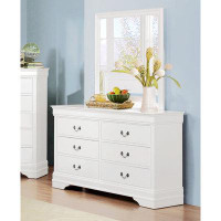 Alcott Hill Traditional White Dresser Louis Phillippe Style Antique Drop Handles Classic Bedroom Furniture