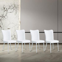 Orren Ellis Luxury Style Dining Chairs 4 Piece Set with Metal Legs and Upholstery
