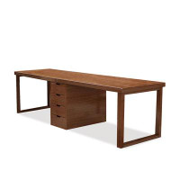 Fit and Touch 78.74" Nut-Brown Rectangular Solid Wood desks