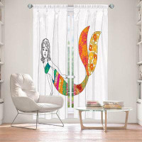 East Urban Home Lined Window Curtains 2-panel Set for Window by Marci Cheary - Long Mermaid