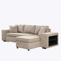 Latitude Run® Sectional Sleeper Sofa with Chaise and 2 Stools