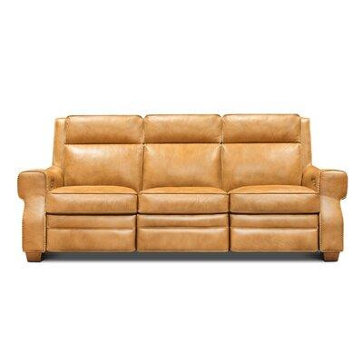 Eleanor Rigby Spencer 96" Genuine Leather Square Arm Reclining Sofa in Couches & Futons