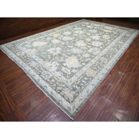 Isabelline 11'9"x17'6" Gray Afghan Angora Oushak Floral Motifs Wool Hand Knotted Oversized Rug B8FB445F1AA94E889240C2309