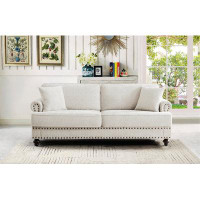 Red Barrel Studio 82" Chenille Modern Upholstered Sofas 2 Seater Couches With Nails And Armrests