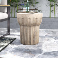 August Grove Aydien Stone/Concrete Side Table