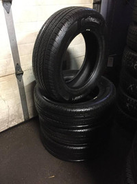 17 inch SET OF 4 USED ALL SEASON TIRES 225/65R17 102H CONTINENTAL PROCONTACT TX TAKE OFFS TREAD 99%