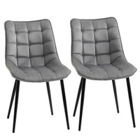 UPHOLSTERED DINING CHAIR LOUNGE CHAIR SOFT SET OF 2 VELVET-TOUCH KITCHEN RECEPTION LIVING ROOM CHAIR WITH METAL LEGS, GR
