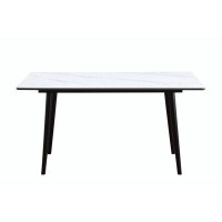 Ivy Bronx Modern Contemporary Dining Table 1pc White Sintered Stone Table Stylish Dining Furniture