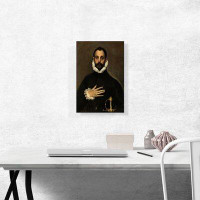 ARTCANVAS The Nobleman with his Hand on his Chest 1580 by El Greco - Wrapped Canvas Painting Print