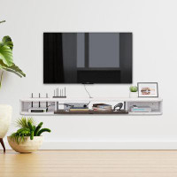 Latitude Run® Chali Floating TV Console,47'''' Wall-Mounted Media Console TV Cabinet Floating TV Stand Entertainment She