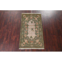 Rugsource Beige & Green Nepalese Oriental Area Rug Hand-Knotted 4X6