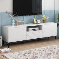 Wrought Studio Modern TV Stand For 70 Inch TV, Entertainment Centre With Adjustable Shelves, 1 Drawer And Open Shelf, TV