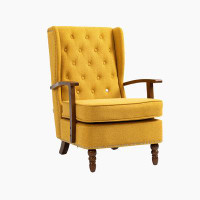 Winston Porter Wood Frame Armchair, Accent Chair Lounge Chair for Living Room