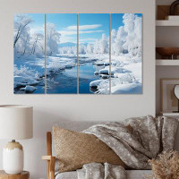 Millwood Pines White Winter Harmony IV - Landscapes Canvas Print - 4 Panels