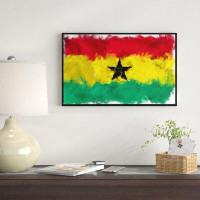 Made in Canada - East Urban Home 'Ghana Flag Illustration' Framed Oil Painting Print on Wrapped Canvas