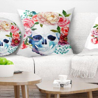 Made in Canada - East Urban Home Skull Bouquet Vector Art Pillow