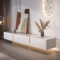 LORENZO Acrylic hanging TV cabinet simple modern living room light luxury high sense TV cabinet.