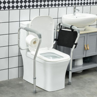 Toilet Safety Rail 24.4" x 18.5" x 29.1" Silver