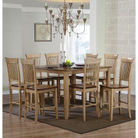 Loon Peak Brooklyn Valley 9 - Piece Counter Height Solid Wood Dining Set