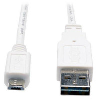 TRIPP LITE 3-Feet USB 2.0 Universal Reversible Cable A to 5-Pin Micro B, White (UR050-003-WH)