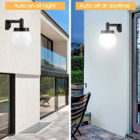 Ebern Designs Ebern Designs 2Pcs Solar Wall Lights Outdoor Waterproof for Garden Patio, Warm Light