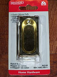 D. Lawless Hardware (2-Pack) 2-1/2" Oblong Flush Finger Oval Pull Brass Plated