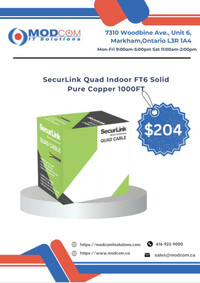 SecurLink Quad Indoor FT6 Solid Pure Copper 1000FT Network Bulk Cable FOR SALE!!!