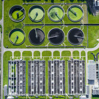 Ebern Designs Darryan Sewage Treatment Plant by - Wrapped Canvas Photograph