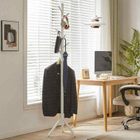 Latitude Run® Wood Coat Rack Freestanding, Coat Tree with 8 Hooks, 3 Height Options, Coat Stand for Bedroom
