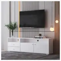 Wrought Studio 62.99 "Modern style multi-storage dark brown slide rail TV cabinet